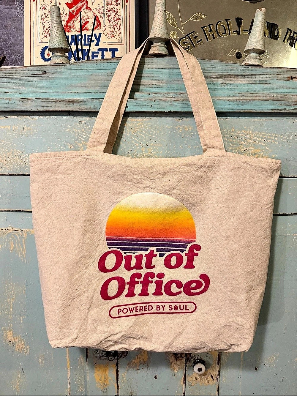 Out of Office Graphic Tote in Pink